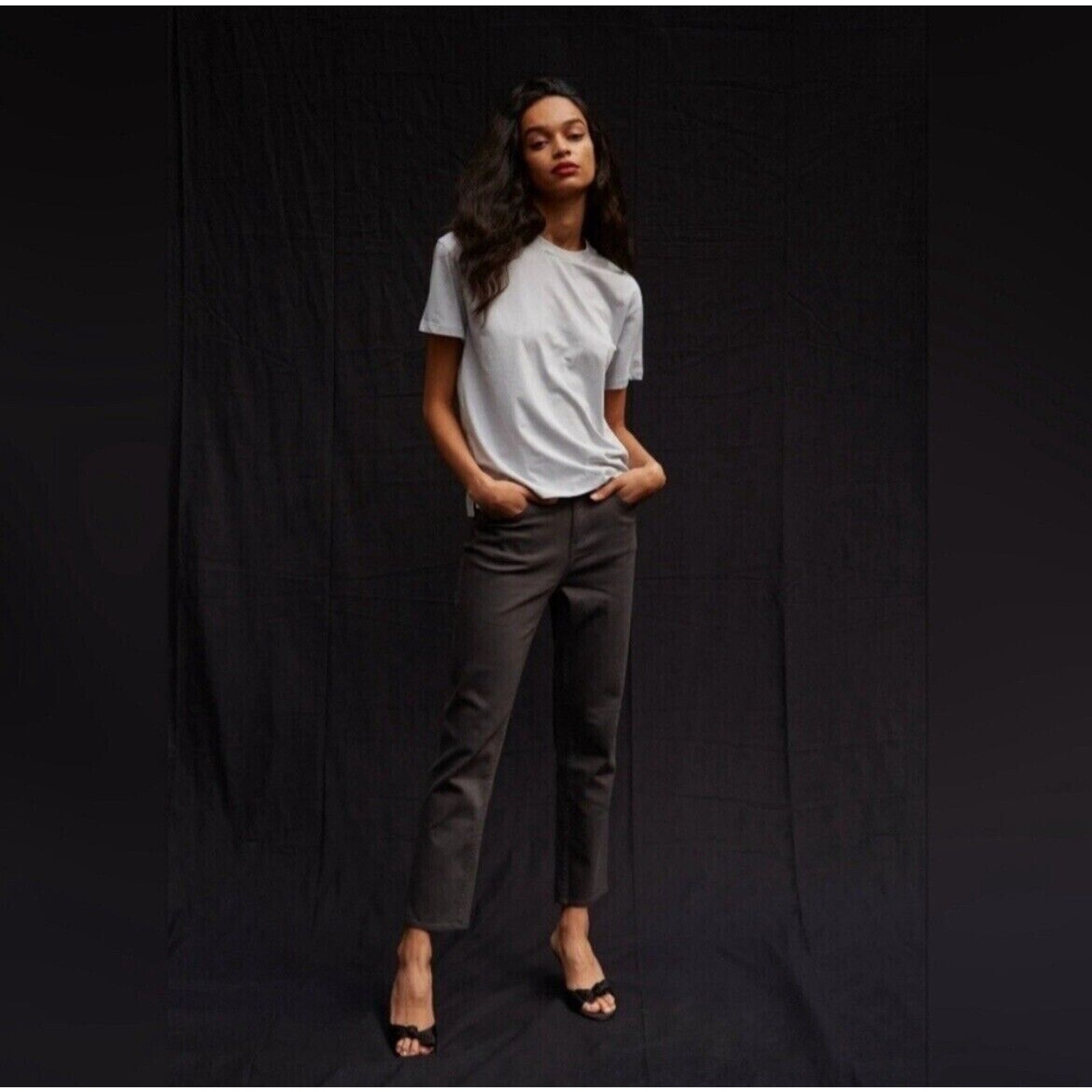 Nwt Perfect For Spring Thakoon Classic Cropped Jeans Black Sz 4 Msrp $150 Cotton